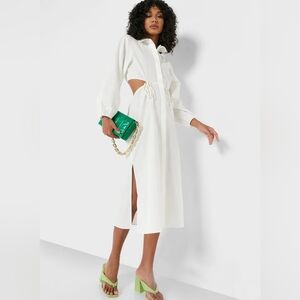 Topshop White Long Sleeve Dress